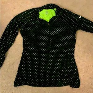 Nike pro neon green and black fleece jacket